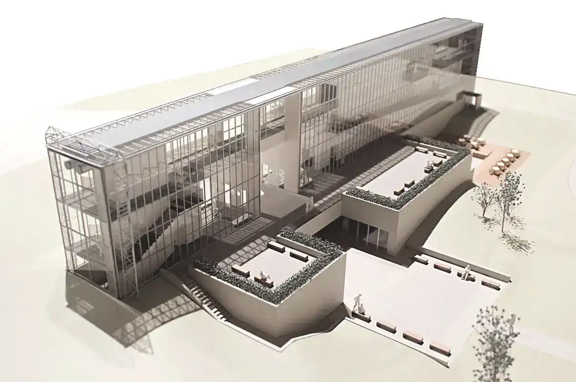 葛西臨海公園展望広場レストハウス 建築模型 博物館模型 カーテンウォール 谷口建築設計研究所