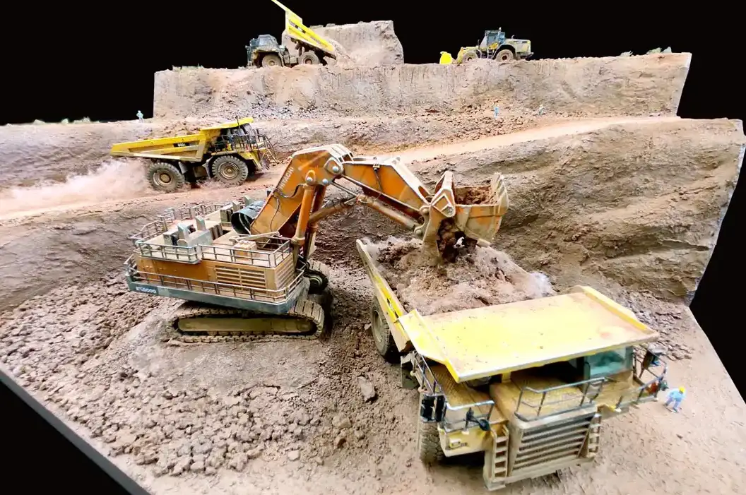 鉱山ジオラマ ノンスケール 重機模型 ウェザリング